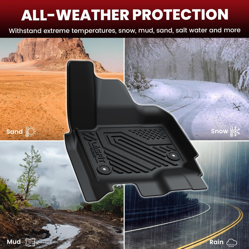 LASFIT Floor Mats for 2025 2026 2027 Ford Expedition 7 Seats Standard (Not Fit 8 Seats and Not Fit Max),All Weather Protection TPE Easy Clean Floor Liners,3Row,4PCS Black