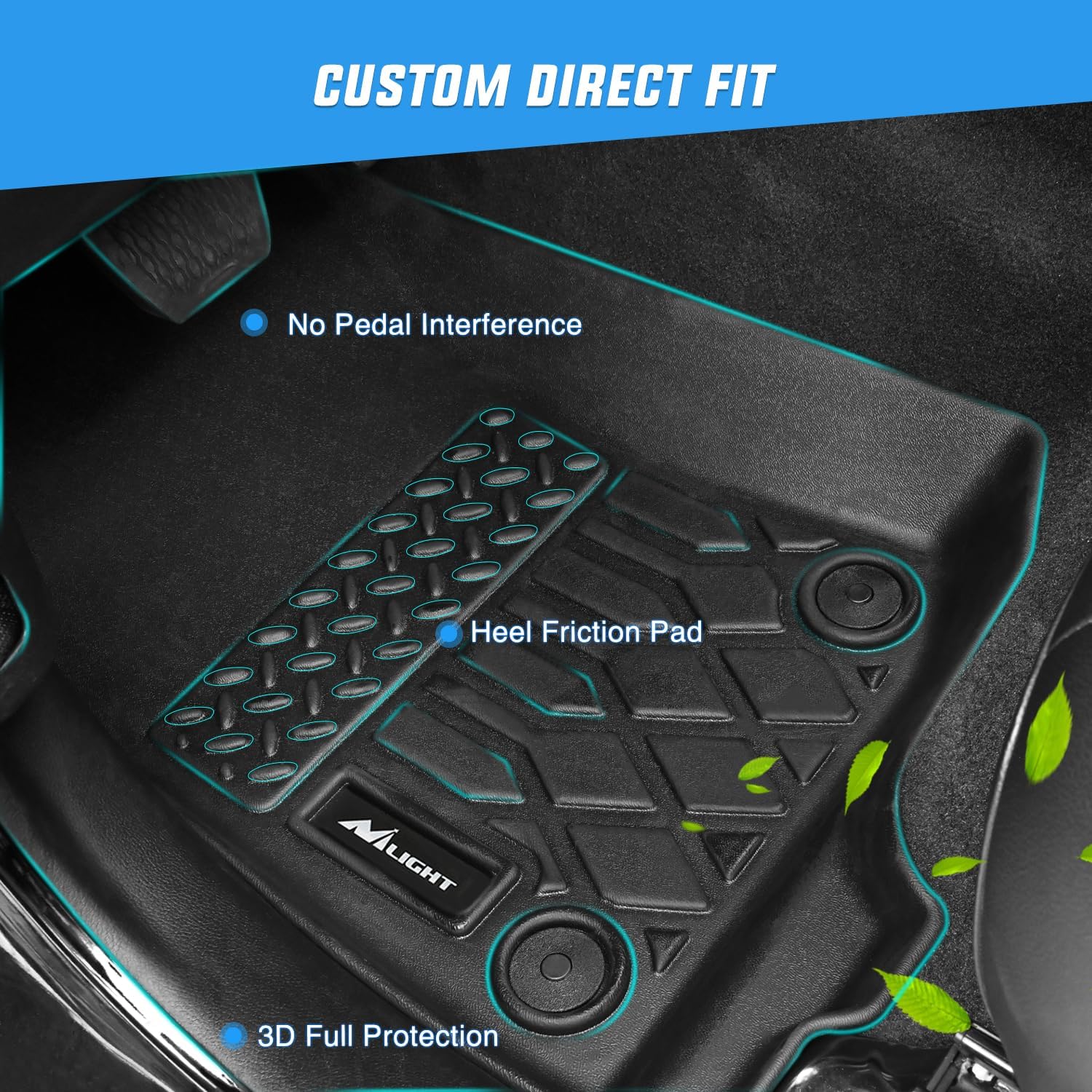 Nilight TPE Floor Mats for Honda Pilot 2023 2024 2025 2026,All Weather Custom Fit Heavy Duty Floor Liners