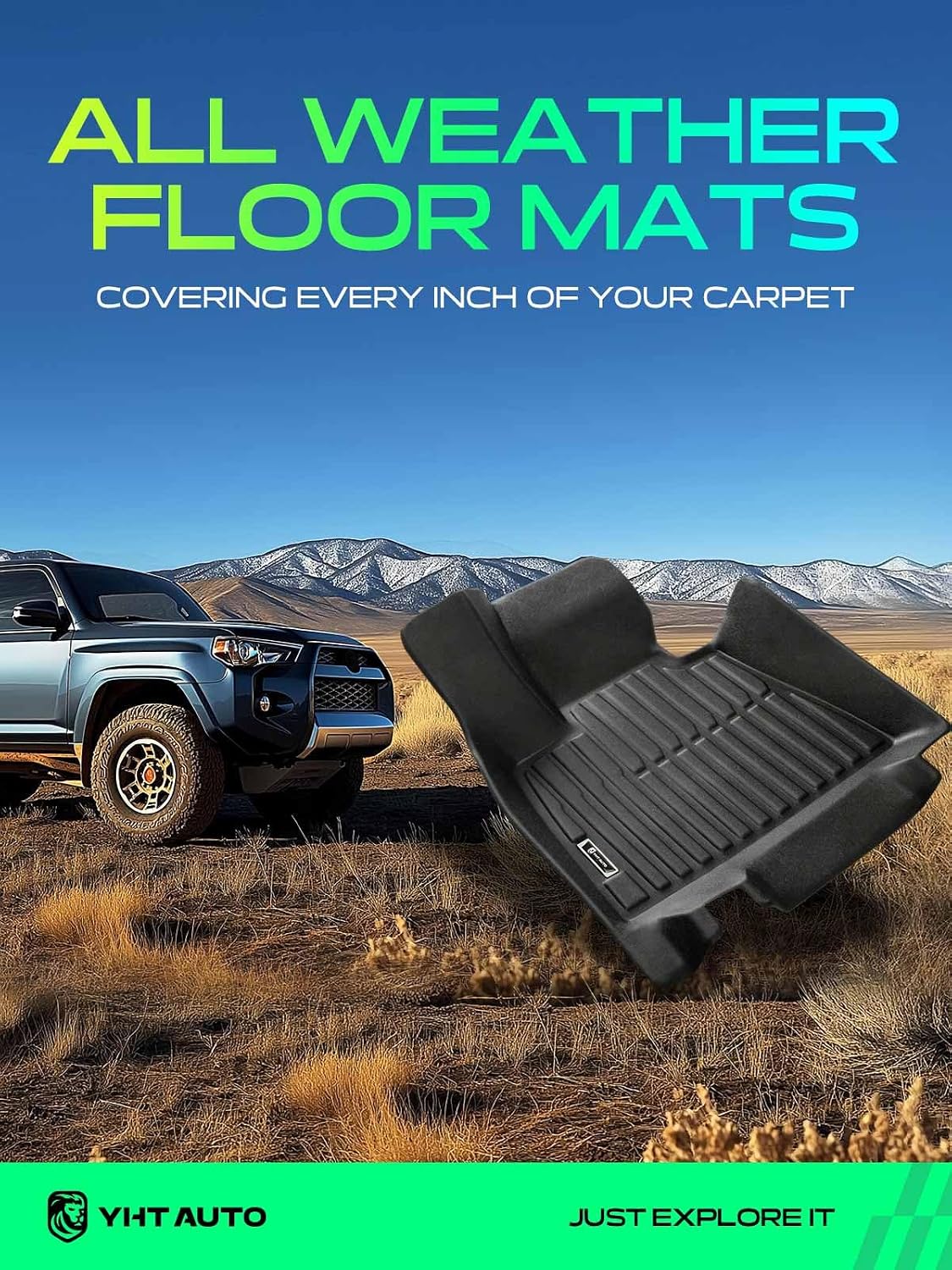 YHTAUTO Floor Mats Fit 2019-2026 BMW X5 G05 5-Passenger, TPE All Weather Car Mats Waterproof Anti-Slip Odorless Floor Liner, Interior Car Accessories Front & 2nd Row Liner