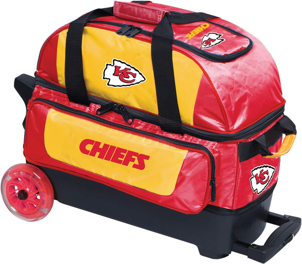 Strikeforce Bowling NFL Two Ball Bowling Roller Bag with Ball, Shoe and Accessory Pockets
