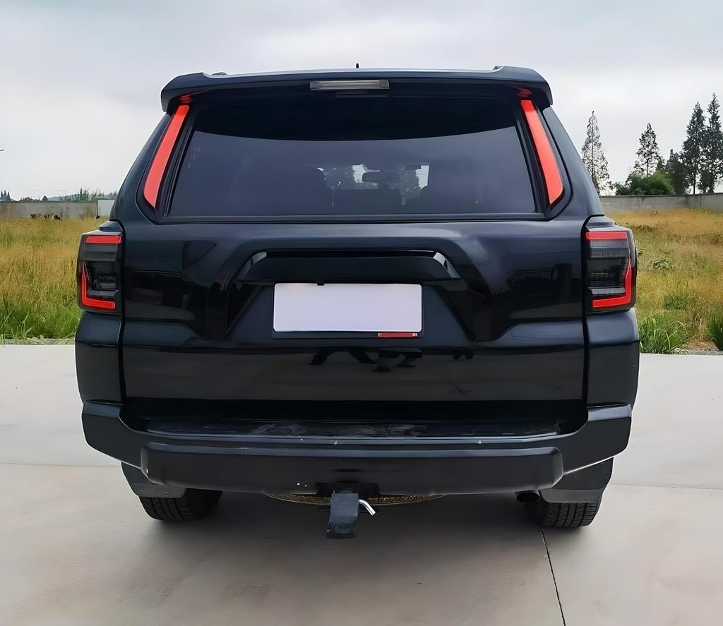 iJDMTOY Smoked Lens Full LED Rear Window Pillar Vertical Fit Tail/Brake Light Bar Kit Compatible With 2010-2024 Toyota 4Runner, Replace OEM LH/RH Rear Windshield Outside Liftgate Molding Trims