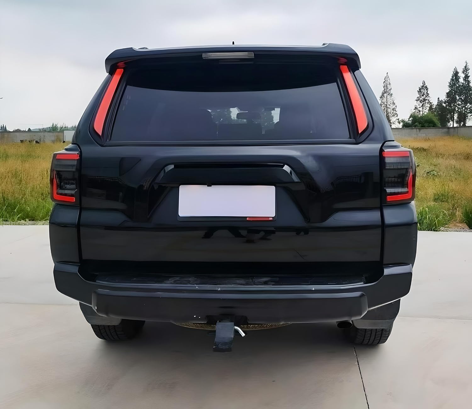 iJDMTOY Smoked Lens Full LED Rear Window Pillar Vertical Fit Tail/Brake Light Bar Kit Compatible With 2010-2024 Toyota 4Runner, Replace OEM LH/RH Rear Windshield Outside Liftgate Molding Trims