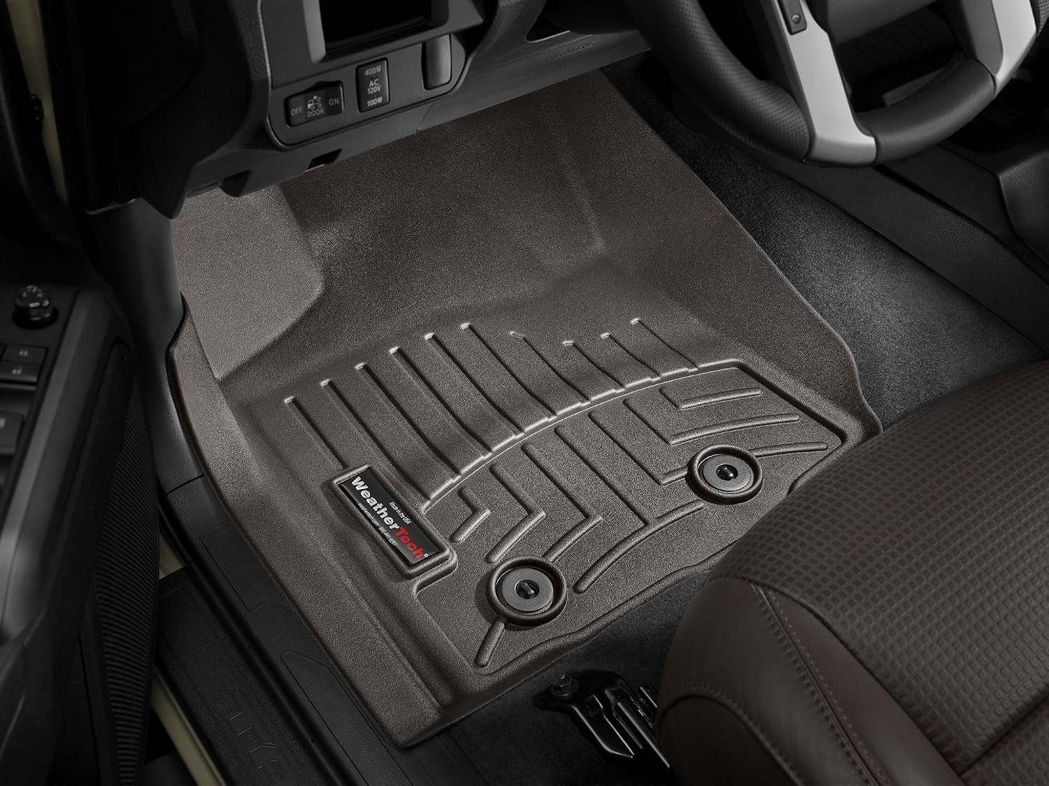 WeatherTech Custom Fit FloorLiners for Toyota Tacoma, Tacoma, 1st Row (4712991), Cocoa