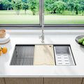 30 x 19 Drop-In Workstation Kitchen Sink – 16 Gauge Stainless Steel Topmount Sink, 10' Deep Undermount Single Bowl & 6 Accessories