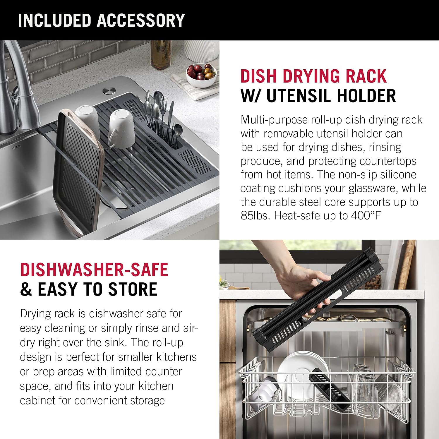 DELTA FAUCET 95A932-25S-SS Lorelai Workstation Kitchen Sink Drop-in Top Mount Stainless Steel Single Bowl with WorkFlow Ledge and Chef's Kit of 5 Accessories