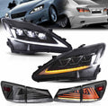 VLAND Headlights and Tail lights Fit for Lexus IS250 IS350 IS22d 2006-2012, ISF 2008-2014 4-Door, Clear+ Smoked