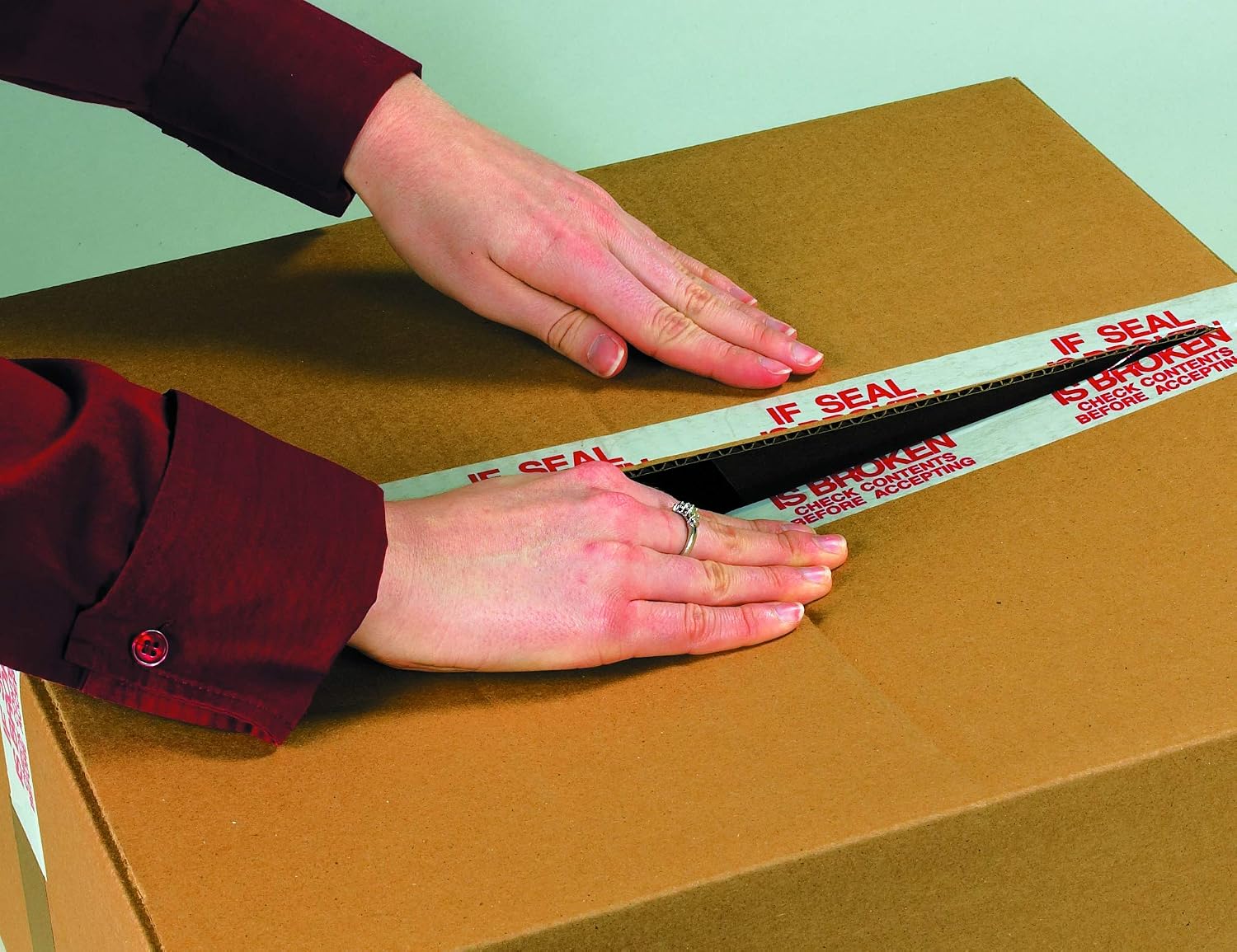 Aviditi Tape Logic 2 Inch x 55 Yard 2.2 Mil Red/White, Heavy Duty Packing Tape, 'Do Not Break Stretch Wrap' 36 Pack, Perfect for Packing, Shipping, Moving, Home and Office
