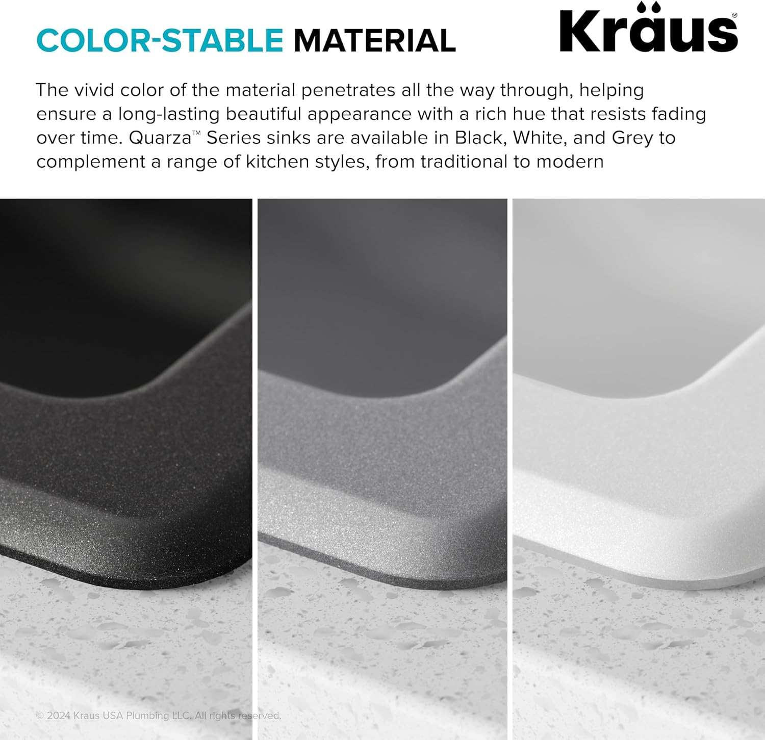 KRAUS Quarza 33-inch Drop-In/Undermount 60/40 Double Bowl Granite Kitchen Sink in Grey, KGD-442GREY