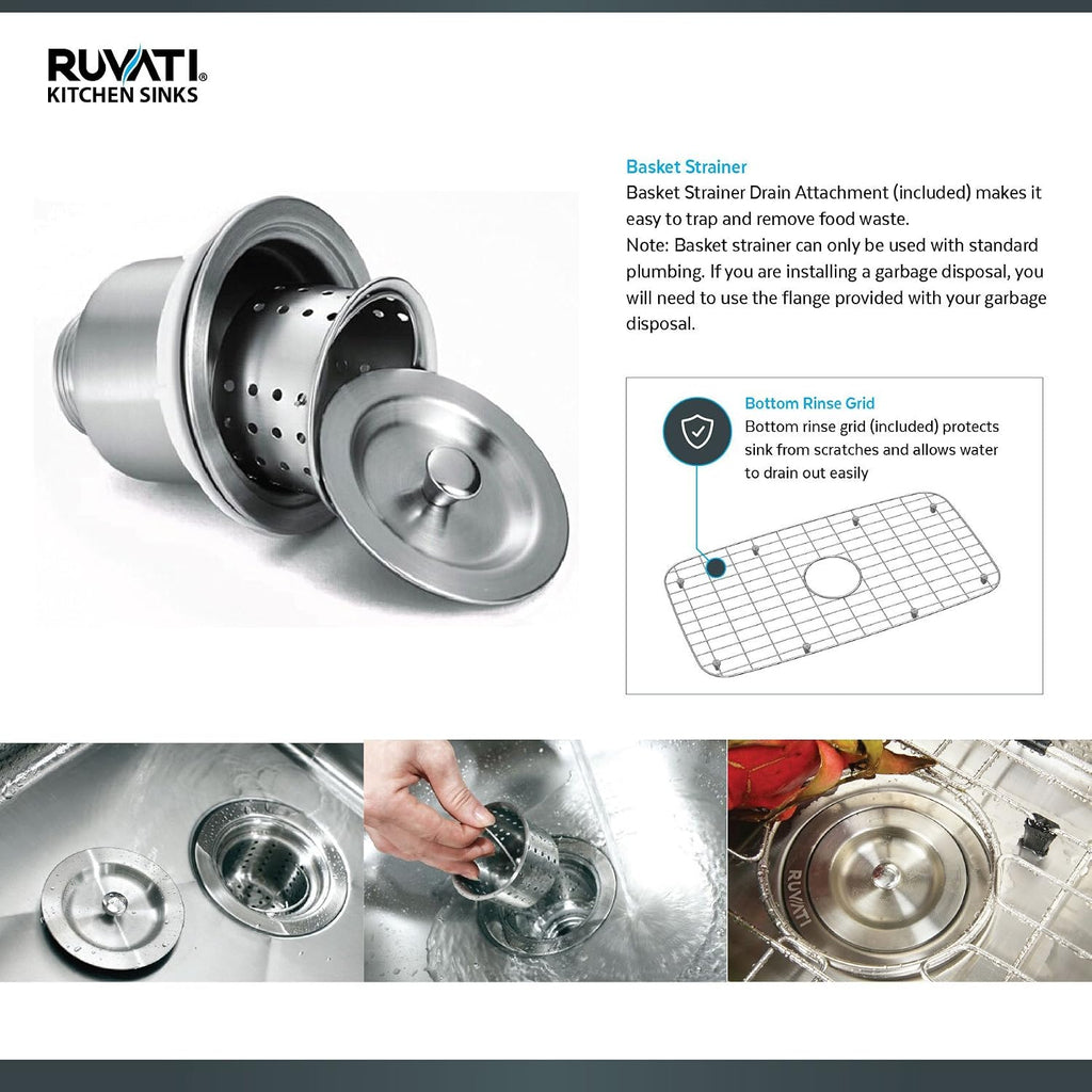 Ruvati Undermount Corner Butterfly Kitchen Sink 16 Gauge 44 inch Double Bowl Stainless Steel - RVH8400