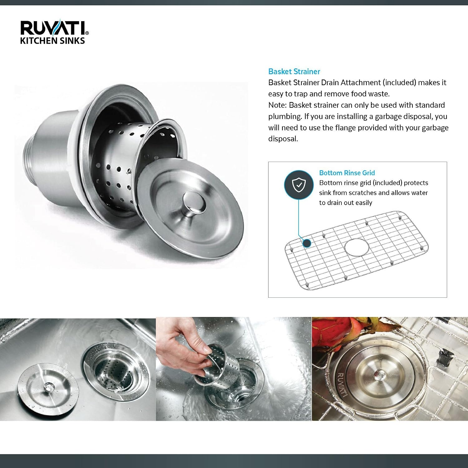 Ruvati Undermount Corner Butterfly Kitchen Sink 16 Gauge 44 inch Double Bowl Stainless Steel - RVH8400