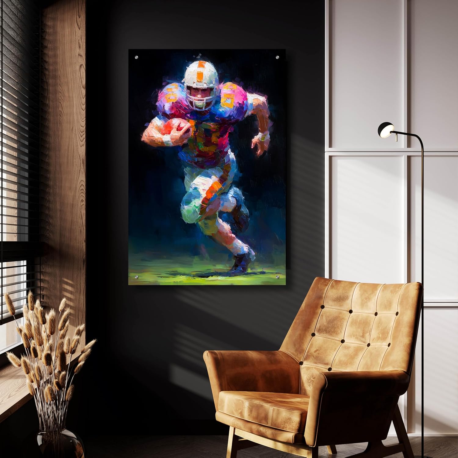 Epic Art 'American Football Legend 2' by Ann Klee Acrylic Glass Wall Art, 24' x 36'