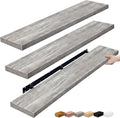 Sorbus Floating Shelves for Wall - 55 Inch Extra-Long Bathroom Shelves, Wall Decor for Bedroom, Kitchen, Living Room, Book Storage - Mounted Floating Shelf with Hidden Brackets (Gray, 3 Pack)