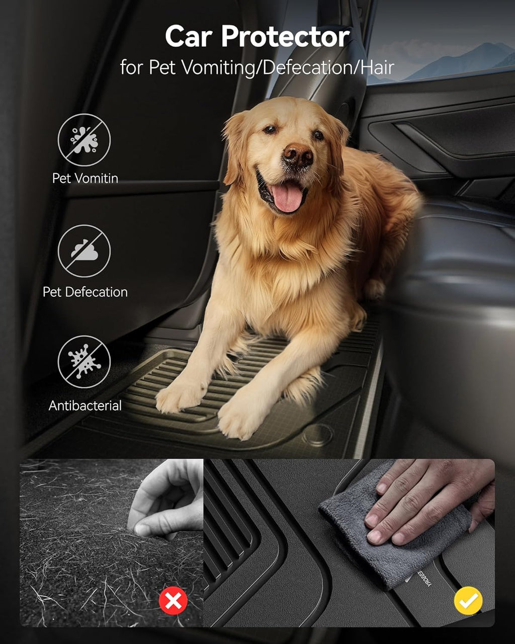 3W Floor Mats & Truck Bed Mat for Nissan Frontier 2025 2024 2023 2022 Crew Cab(NOT for 2nd with Under Seat Speaker), All Weather TPE Custom Fit Car Liner for Frontier