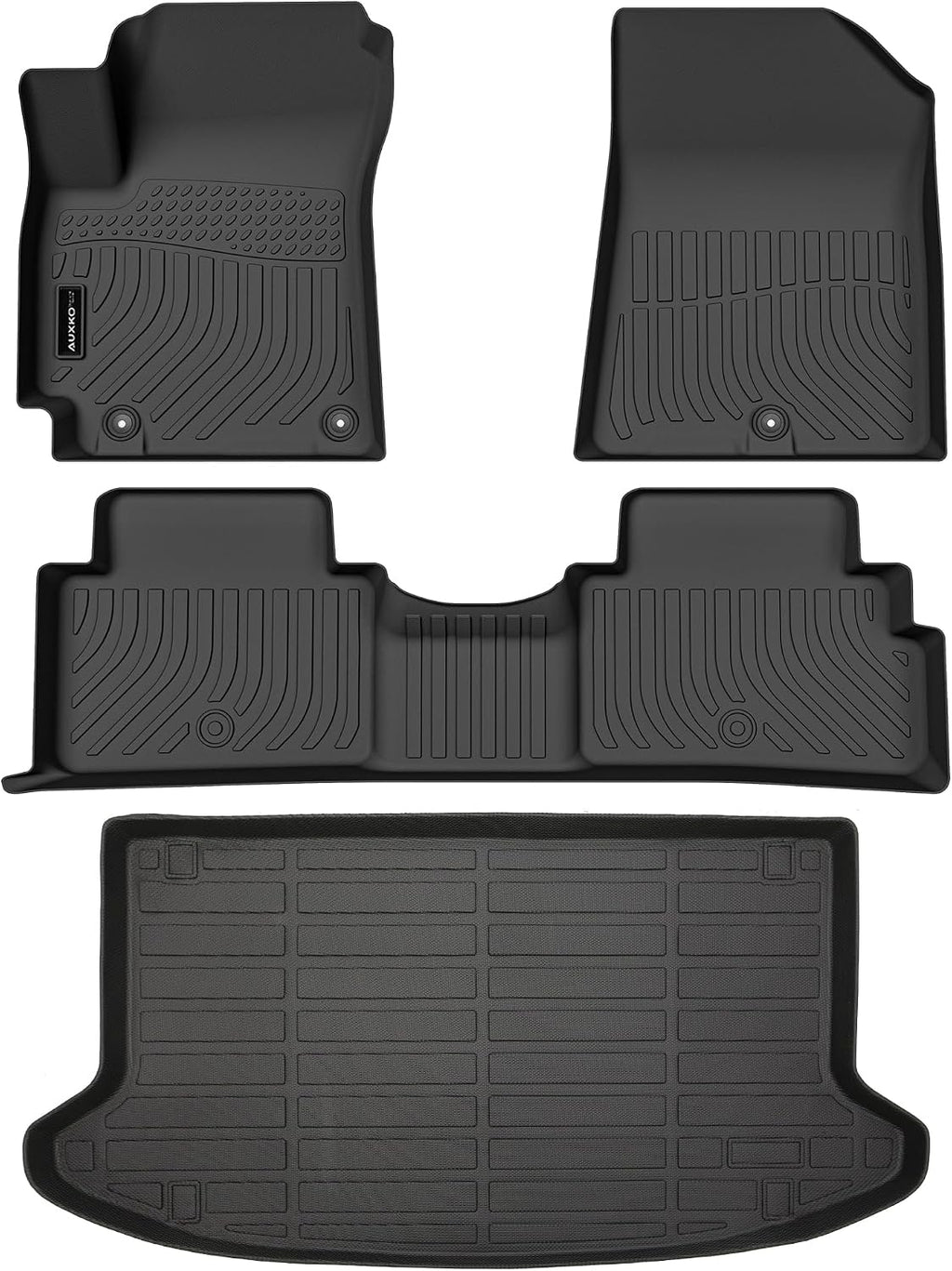 Auxko All Weather Floor Mats Cargo Mat Fit for Kia Soul 2026 2025 2024 2023 2022 2021 2020(Only for Upper Deck,Without Subwoofer) Soul Accessories All Season Guard Odorless Anti-Slip Liner Black