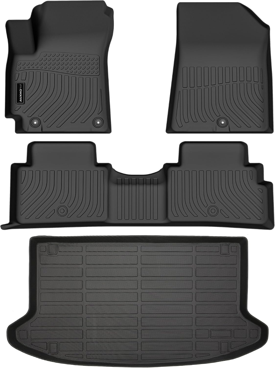 Auxko All Weather Floor Mats Cargo Mat Fit for Kia Soul 2026 2025 2024 2023 2022 2021 2020(Only for Upper Deck,Without Subwoofer) Soul Accessories All Season Guard Odorless Anti-Slip Liner Black