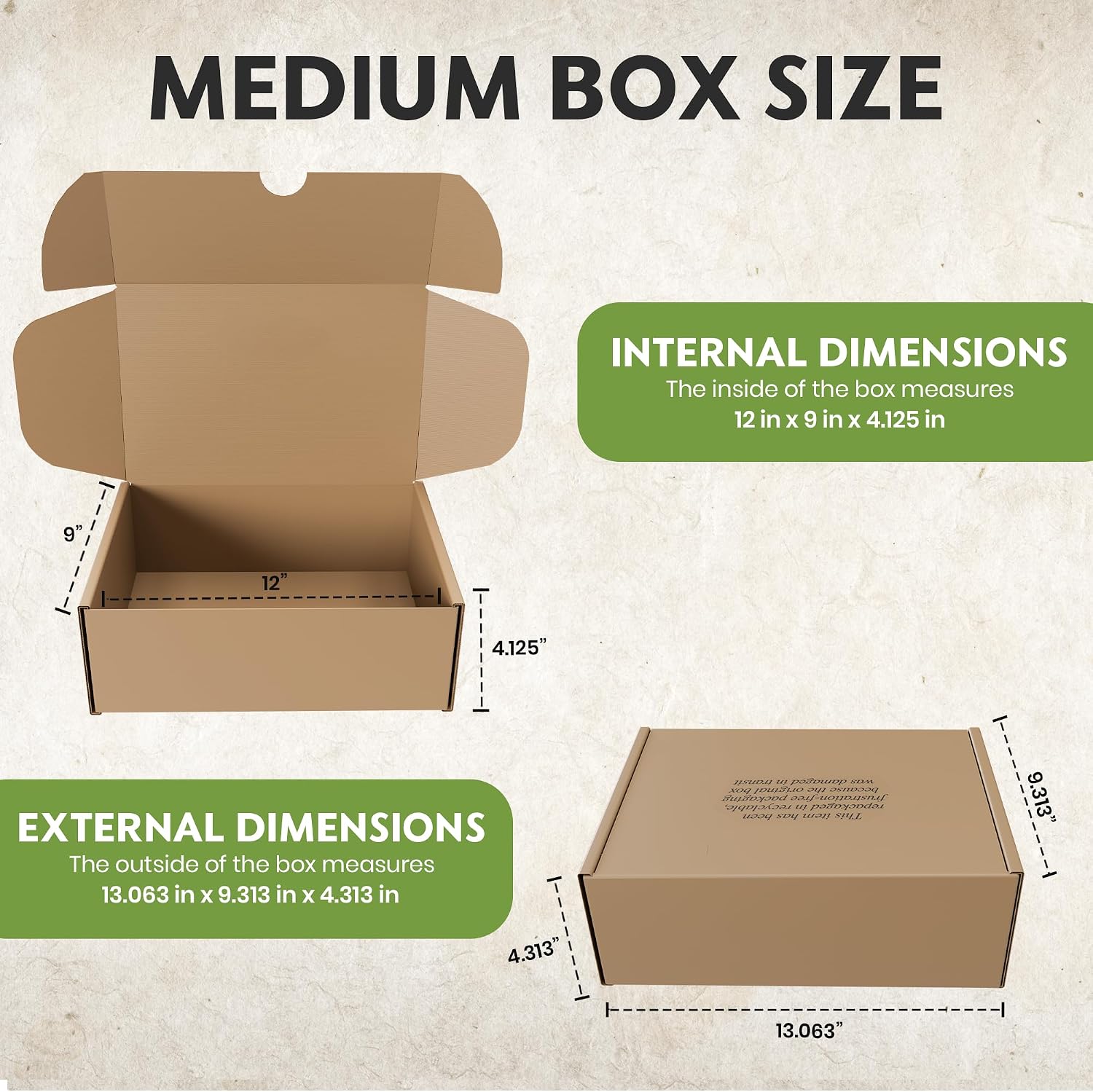 (100 Pack) Cardboard Shoe Boxes – Medium 12x9x4.125 Inch | Heavy Duty Shoe Boxes for Shipping – Corrugated Mailing Boxes with Self-Locking Lid – Excellent as Replacement Shoeboxes & Gift Packaging