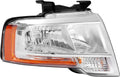 ALMULOO Right Headlight w/Bulb Compatible with 2015-2017 Ford Expedition w/LED Indicator Headlamp Front Light Lamp Clear Lens Chrome Housing Replacement for FO2503346 Passenger Side