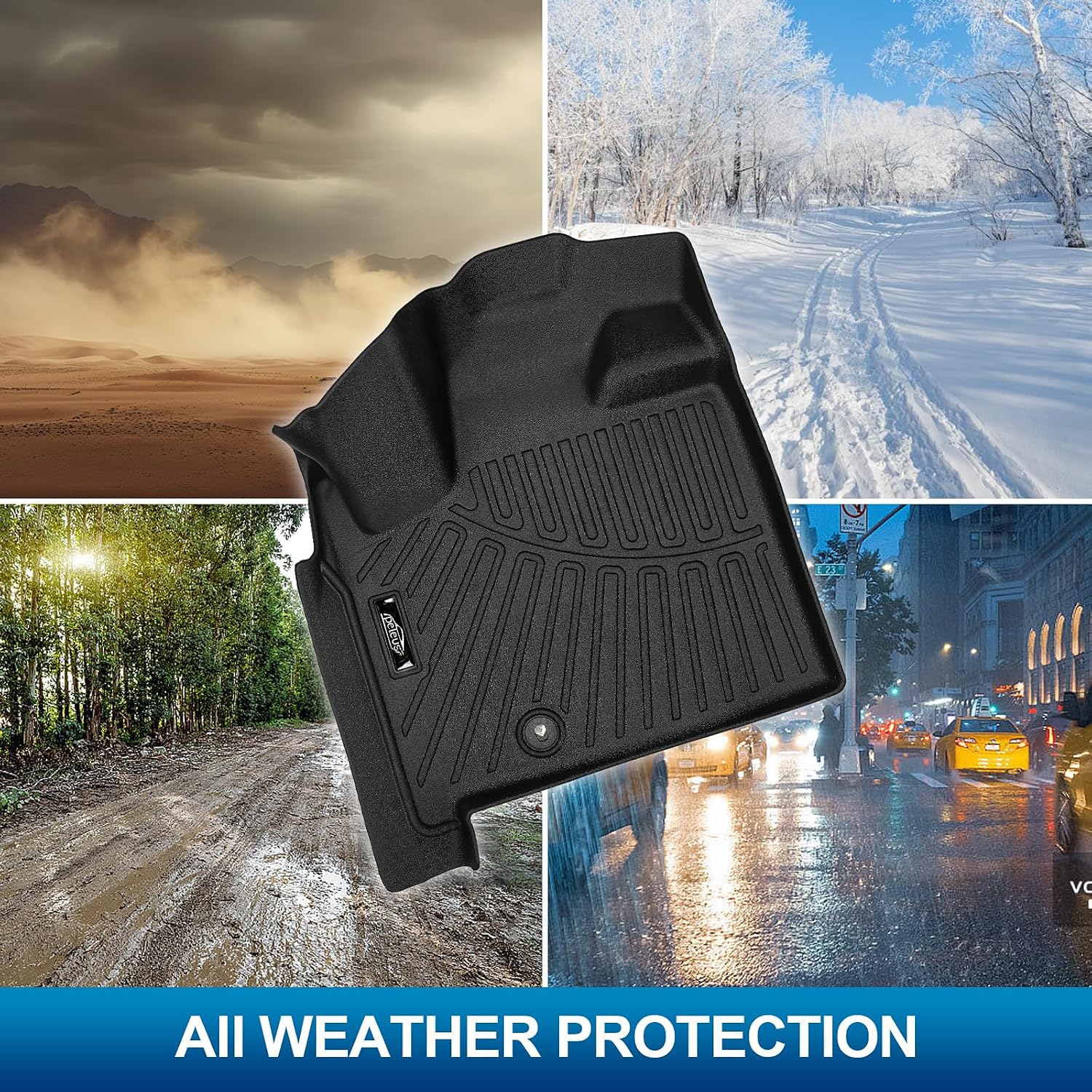 PELEUS Floor Mats for Chrysler Pacifica 2017-2026 & Voyager 2020-2026 (Gas Only) Odorless All Weather TPE Car Mats with Cargo Liner,Custom Fit for Touring/Select Trim,3 Row Full Set, Black