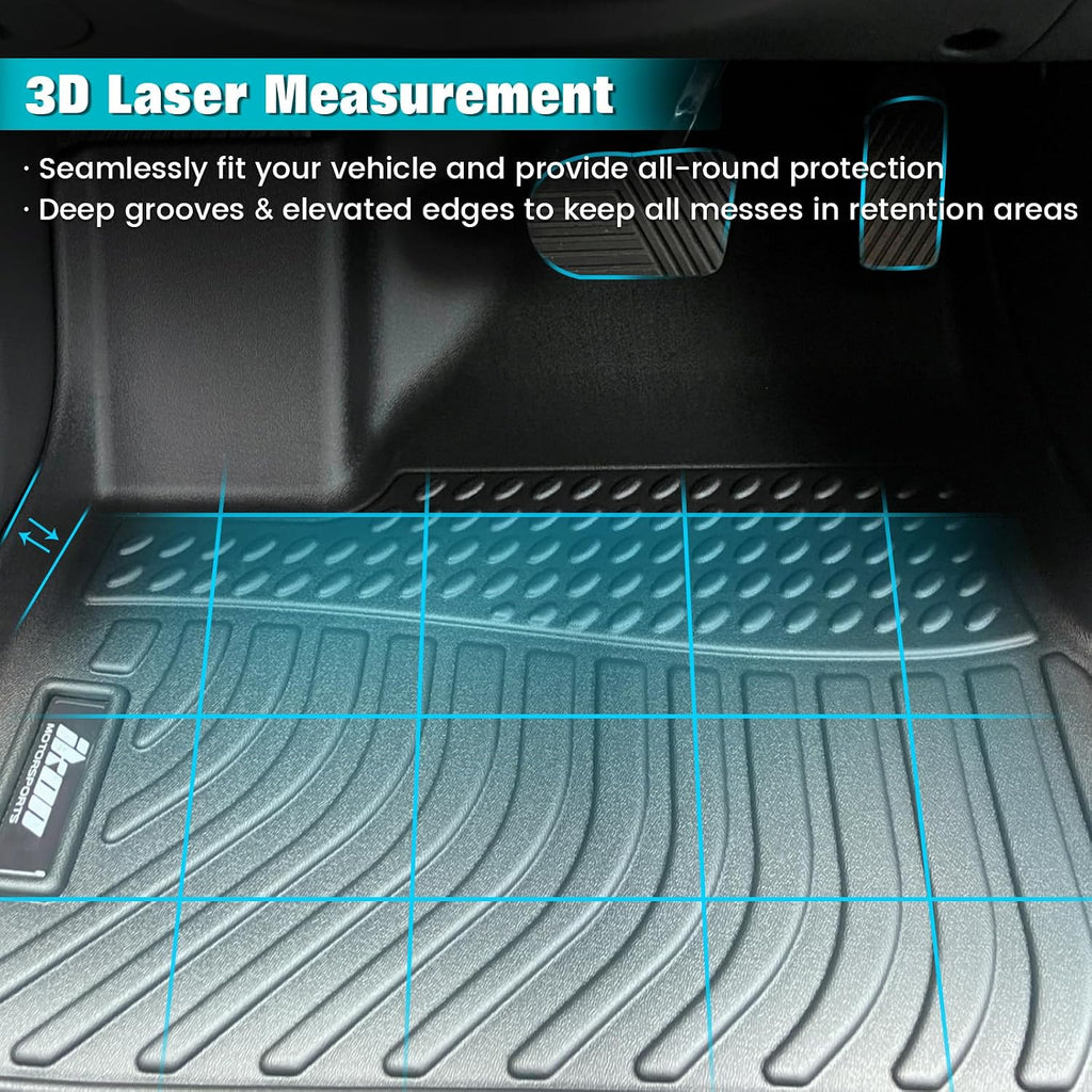 FREEMOTOR802 Compatible with 2008-2020 Dodge Grand Caravan 7 Seats Chrysler Town & Country Floor Mats, Black 3D Molded Carpets Liner 1st 2nd Row 4PC TPE Thermo Plastic Elastomer All Weather Protector