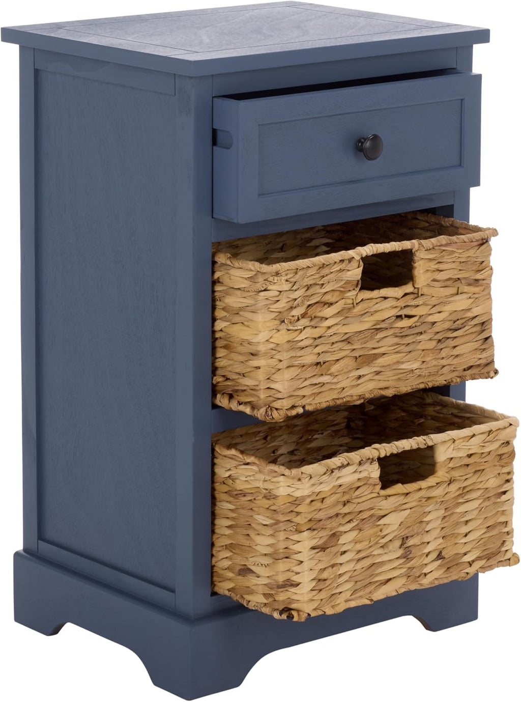 SAFAVIEH Furniture - Carrie 3-Shelf Side Table - Blue - Solid Wood - Farmhouse Tiered Design - Ideal for Living Room, Entryway, Home Office, 16' W x 13' D x 26' H - Fully Assembled (AMH5700K)