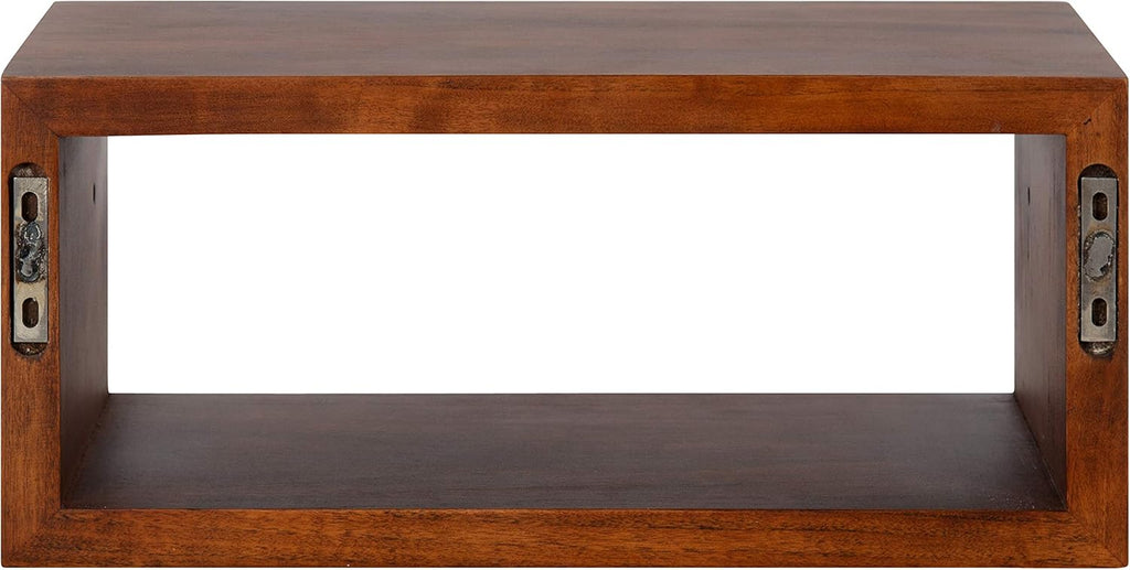 Kate and Laurel Holt Modern Floating Wall Shelf, 18 x 8, Walnut Brown, Chic Rectangular Floating Wood Shelf for Wall