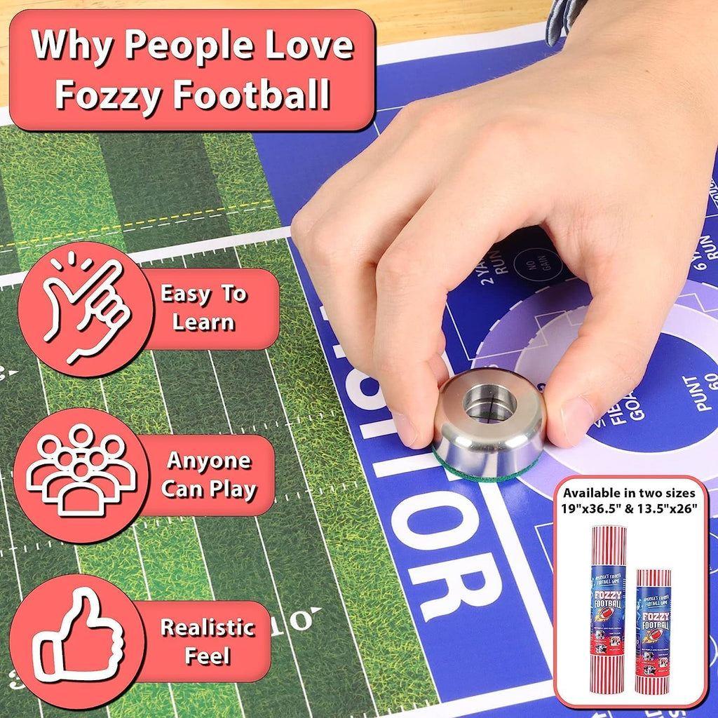 Football Game or Football Board Game for Indoor or Outdoor Tabletop Play - A Shuffleboard Football Game Called Fozzy Football