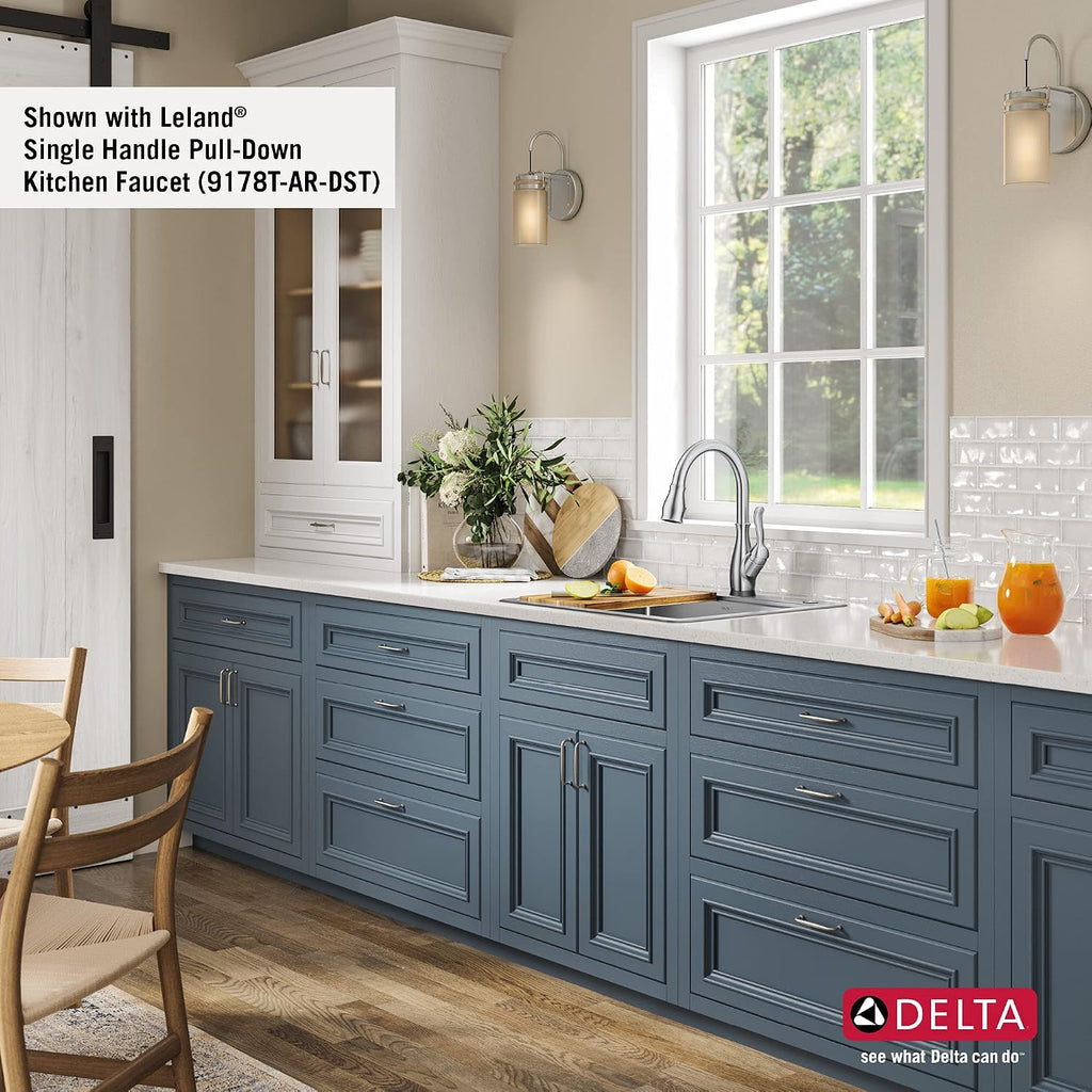DELTA FAUCET 95A932-25S-SS Lorelai Workstation Kitchen Sink Drop-in Top Mount Stainless Steel Single Bowl with WorkFlow Ledge and Chef's Kit of 5 Accessories