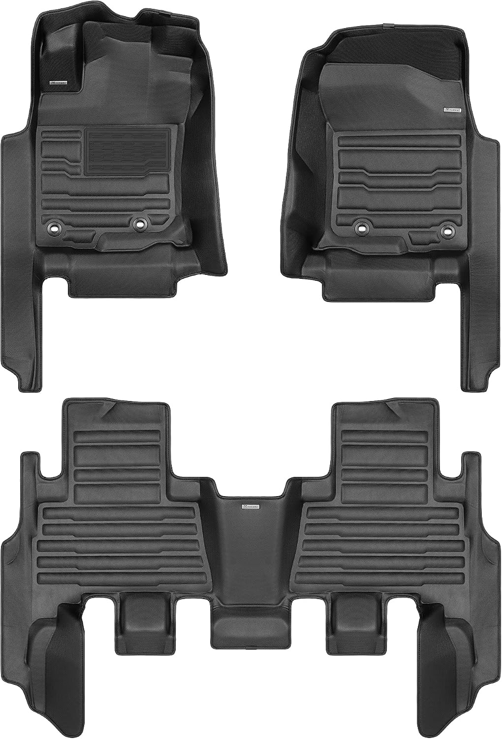 TuxMat - for Toyota 4Runner 5-Seater 2013-2024 Models - Custom Car Mats - Maximum Coverage, All Weather, Laser Measured - This Full Set Includes 1st and 2nd Rows