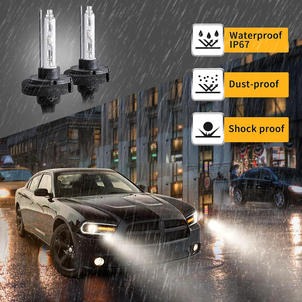 VLAND LED Headlights + D2H Xenon Bulbs Compatible with Dodge Charger 2011-2014 (Not Fit 2012 Charger SE) w/Sequential Passenger+ Driver Sides+Bulbs Kit