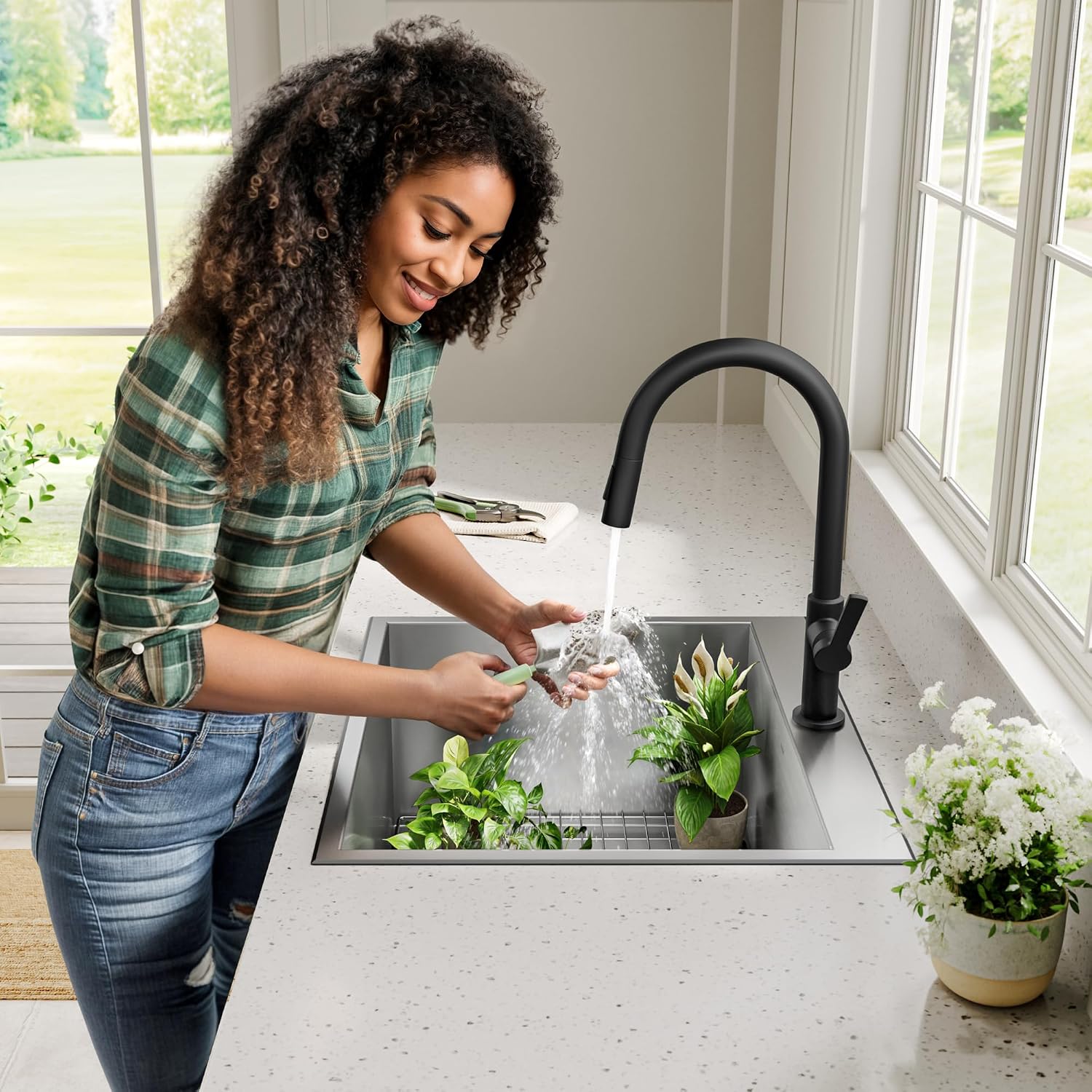 KRAUS Standart PRO 22-inch Drop-In Top Mount 16 Gauge Stainless Steel Single Bowl Laundry Utility Sink, KHT301-22L