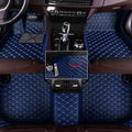 Custom Fit Leather Car Floor Mats for Hyundai Elantra 2021-2025,Waterproof Anti-Slip Vehicle Floor Liners, Durable Easy Clean Interior Protection Mats(Full Set/Blue Beige)