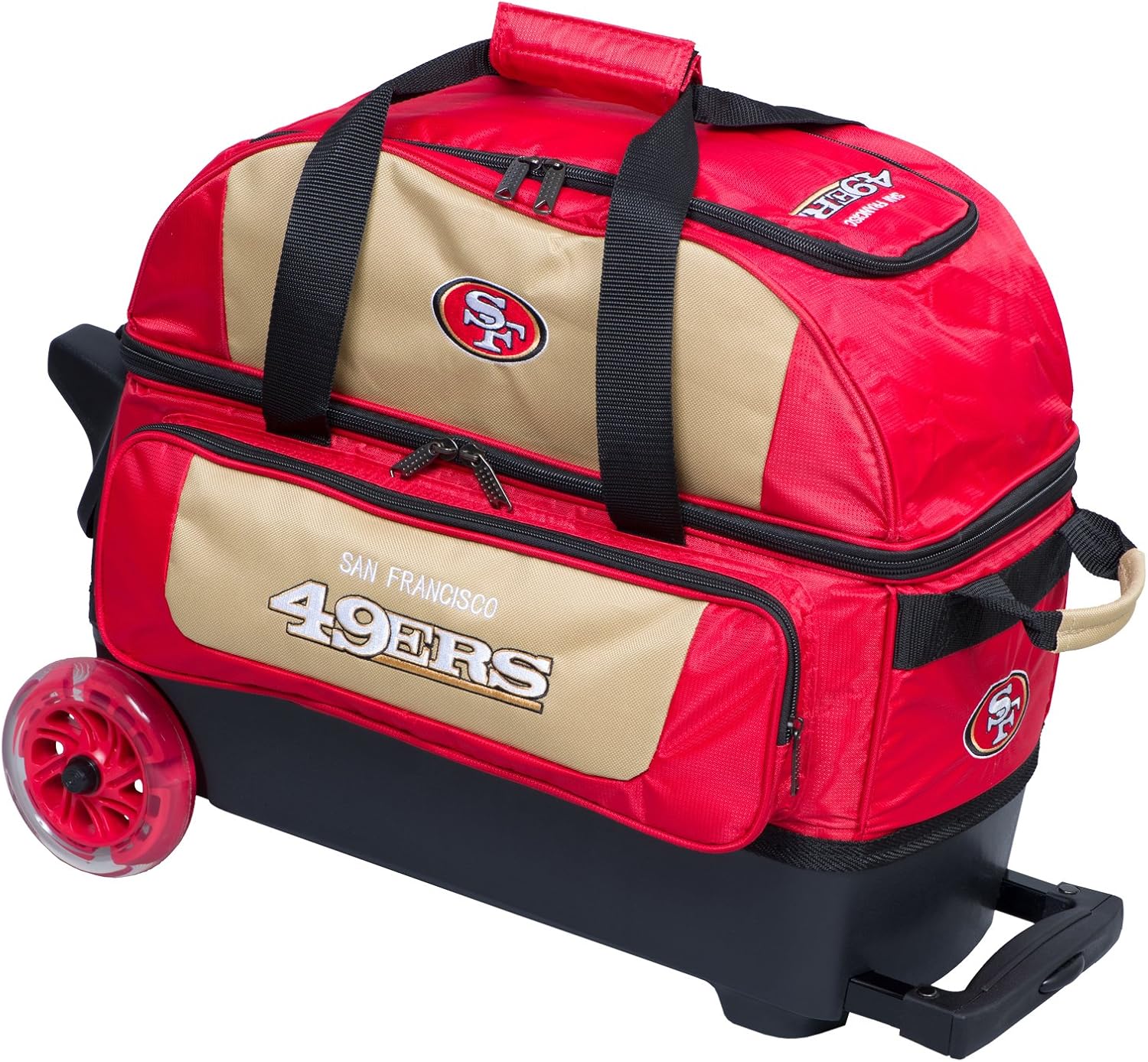 Strikeforce Bowling NFL Two Ball Bowling Roller Bag with Ball, Shoe and Accessory Pockets