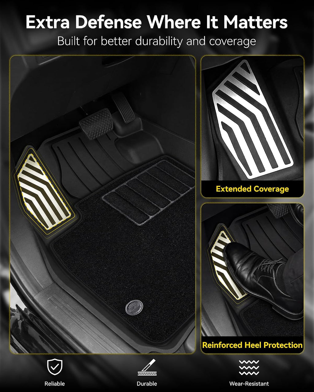 3W Floor Mats(with Metal Pedals) with Carpet & Cargo Liner Fit for Honda CR-V 2023 2024 2025 2026 TPE All Weather Waterproof Custom Fit Automotive Liners and Carpet for Honda CRV(Include Hybrid)