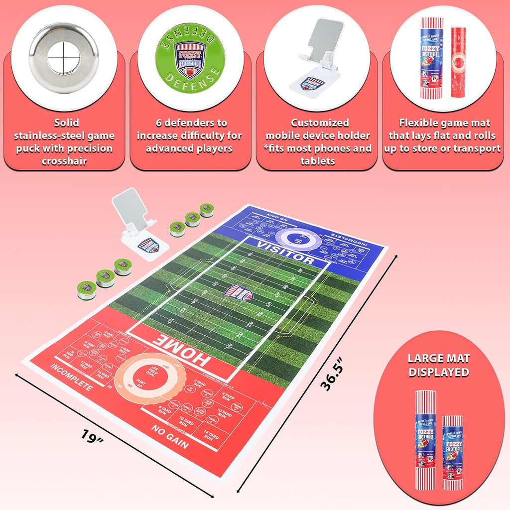 Football Game or Football Board Game for Indoor or Outdoor Tabletop Play - A Shuffleboard Football Game Called Fozzy Football