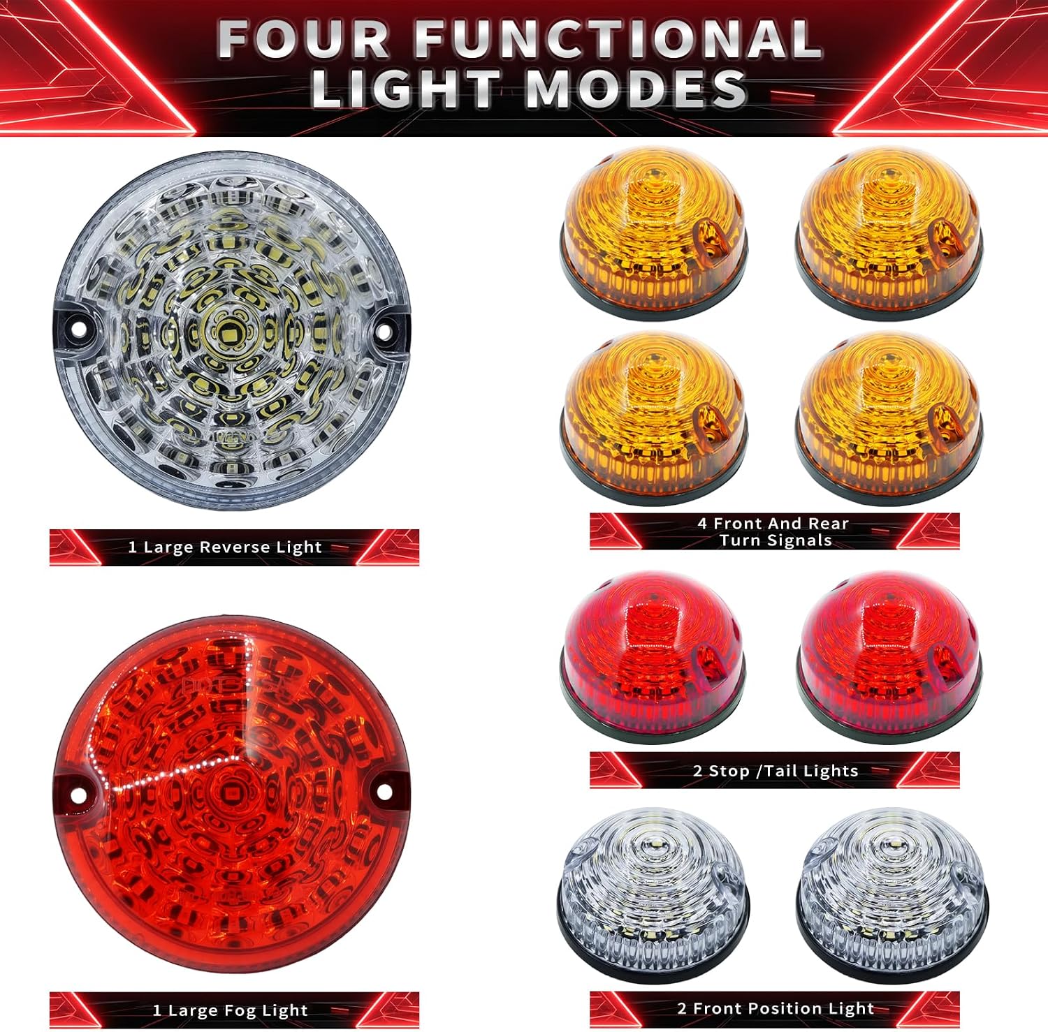 LED Upgraded Light Tail Light Kits, 10Pcs Led Indicator Light Compatible with Land Rover Defender 1990-2016 (Colored)