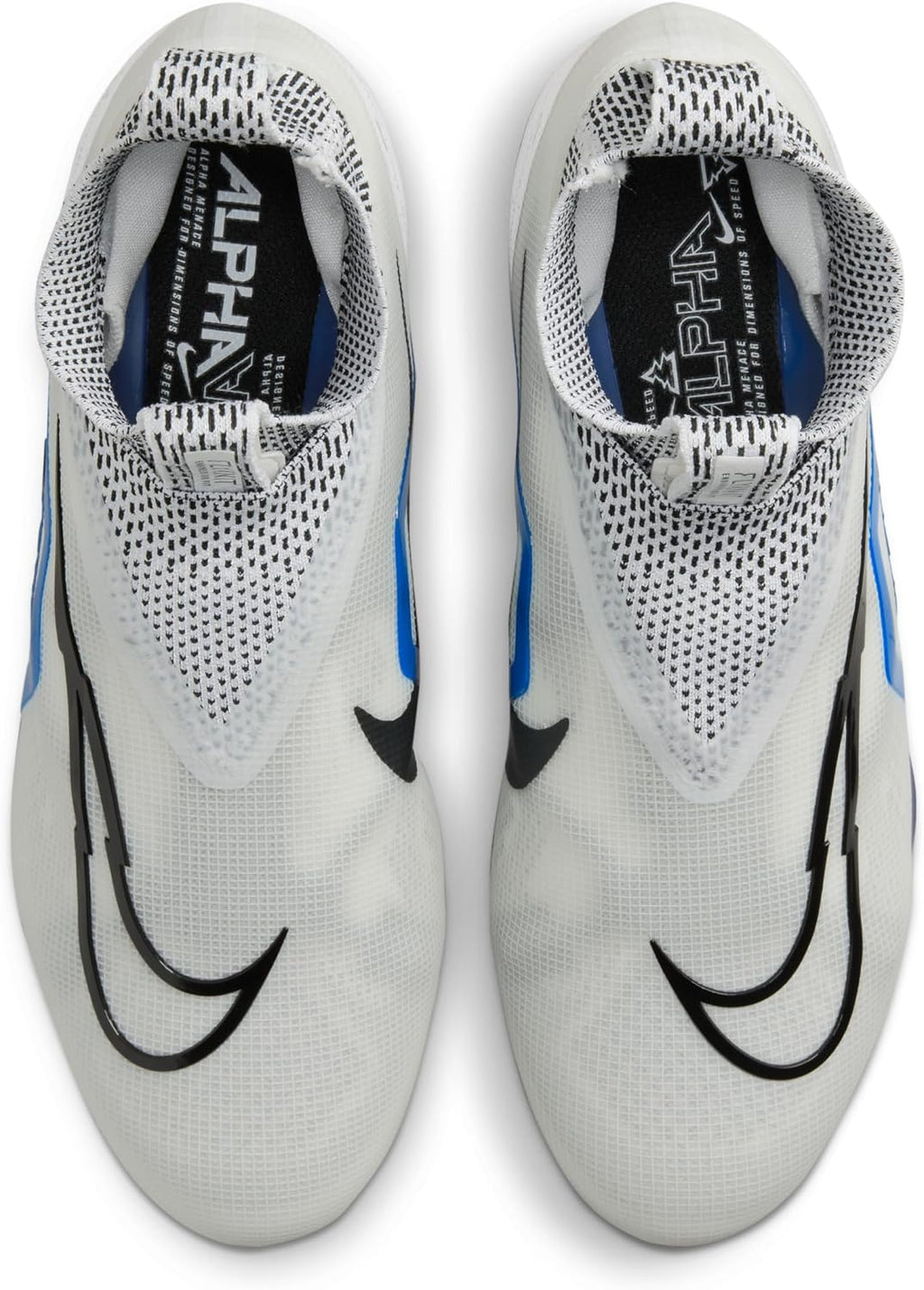 Nike Alpha Menace Elite 3 White/Particle Grey/Opti Yellow/Black Mens Football Cleat.