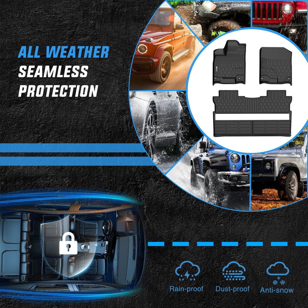 Nilight TPE Floor Mats for Honda Ridgeline Crew Cab 2017 2018 2019 2020 2021 2022 2023 2024 2025 2026 All Weather Custom Fit Heavy Duty Floor Liners