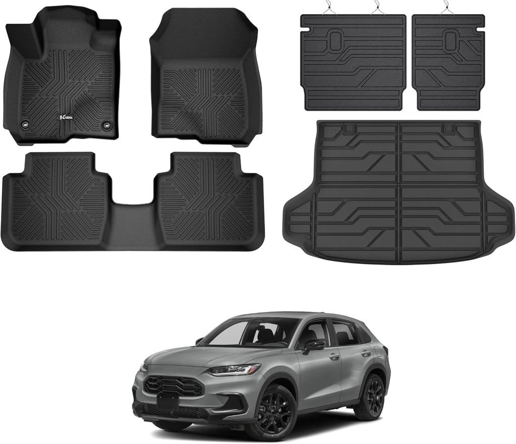 KARPAL Floor Mats for Honda HR-V 2027 2026 2025 2024 2023 (Include Hybrid) & Acura ADX 2025 2026, All Weather TPE Custom Fit Honda HRV Sport/LX/EX-L Floor Liners Full Set Car