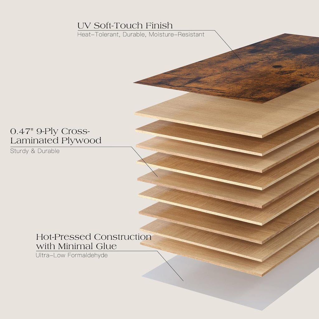 YOWOS 69.4' 5-Tier Modern Corner Bookshelf – Wavy Wooden Display Shelf with Storage, Narrow Corner Bookcase for Small Spaces, Ideal for Plants, Books & Decor (Rustic)
