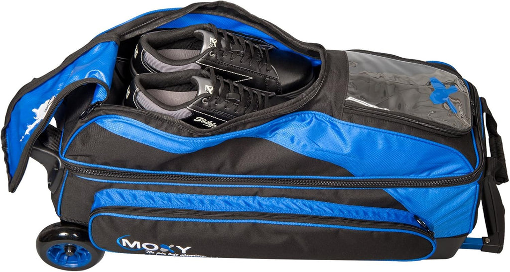 Moxy Bowling Products Blade Triple Roller Bowling Bag- Royal/Black