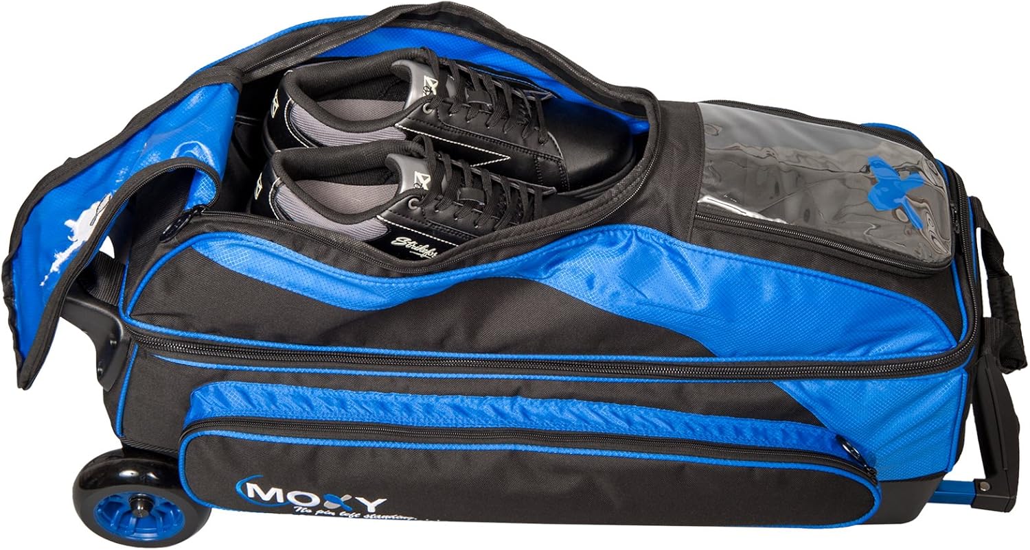 Moxy Bowling Products Blade Triple Roller Bowling Bag- Royal/Black