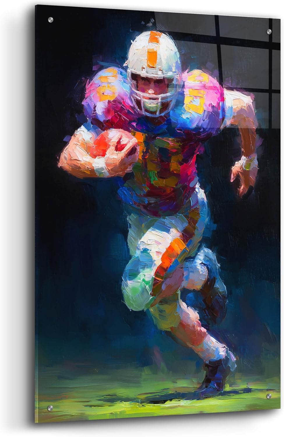 Epic Art 'American Football Legend 2' by Ann Klee Acrylic Glass Wall Art, 24' x 36'