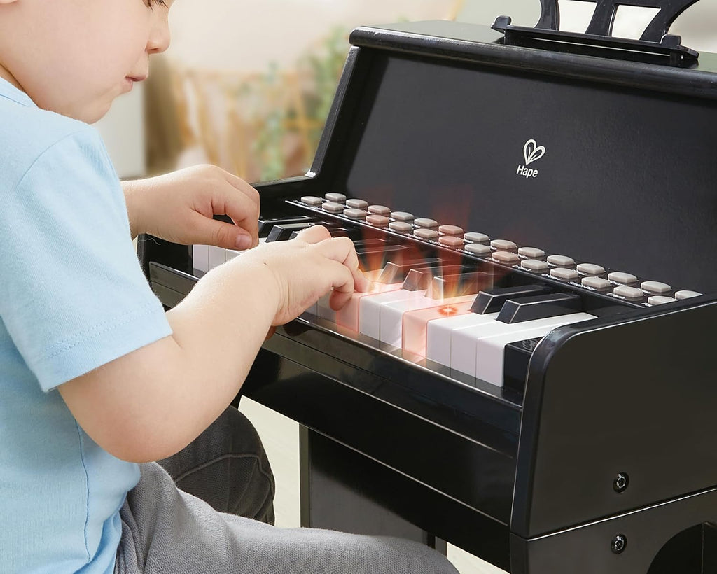 Hape Learn with Lights Black Piano with Stool