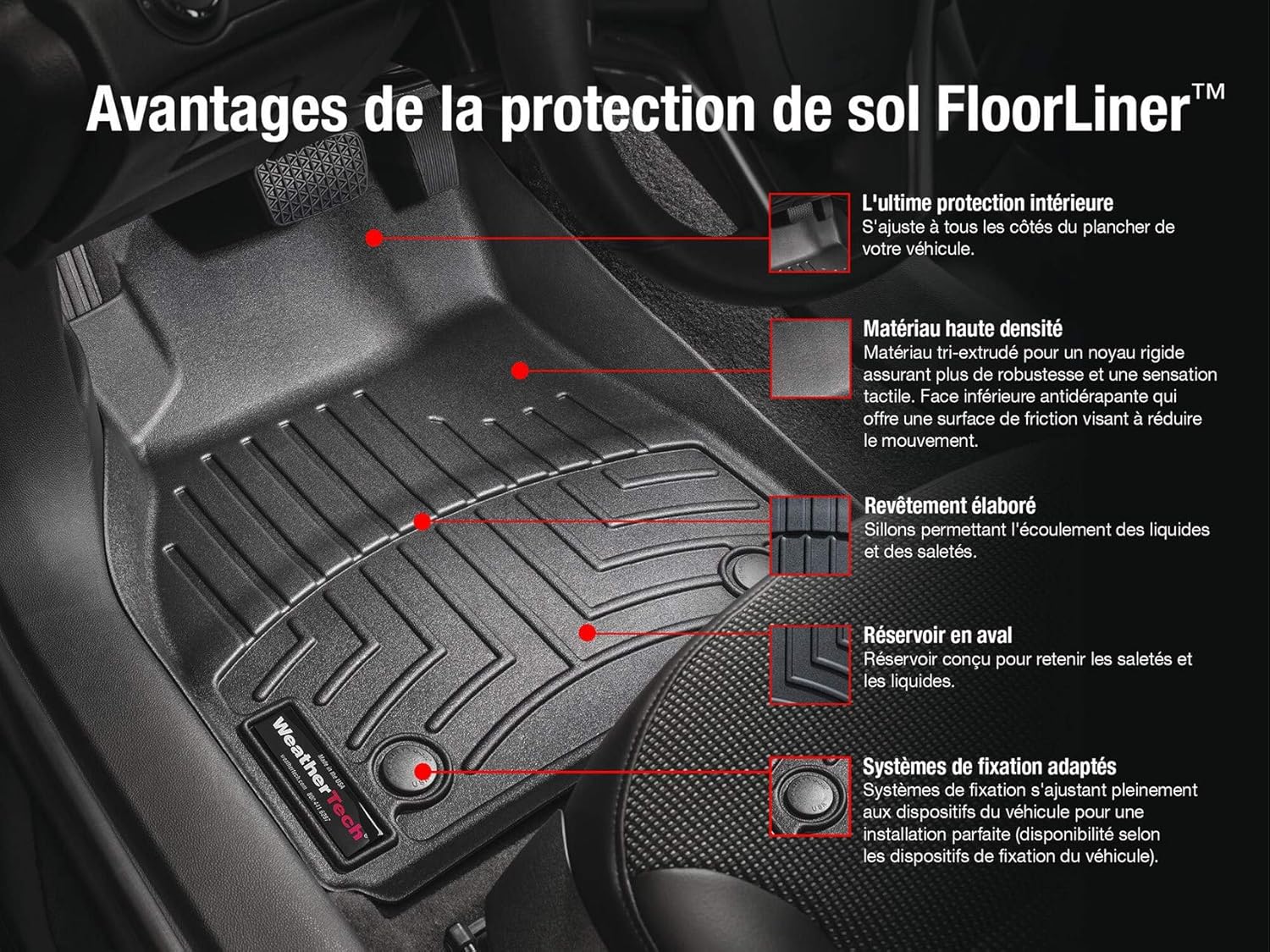 WeatherTech Custom Fit FloorLiners for Jeep Wrangler JK Unlimited 4-Door, Wrangler Unlimited 4-Door, Wrangler Unlimited 4-Door - 1st & 2nd Row (44573-1-2), Black