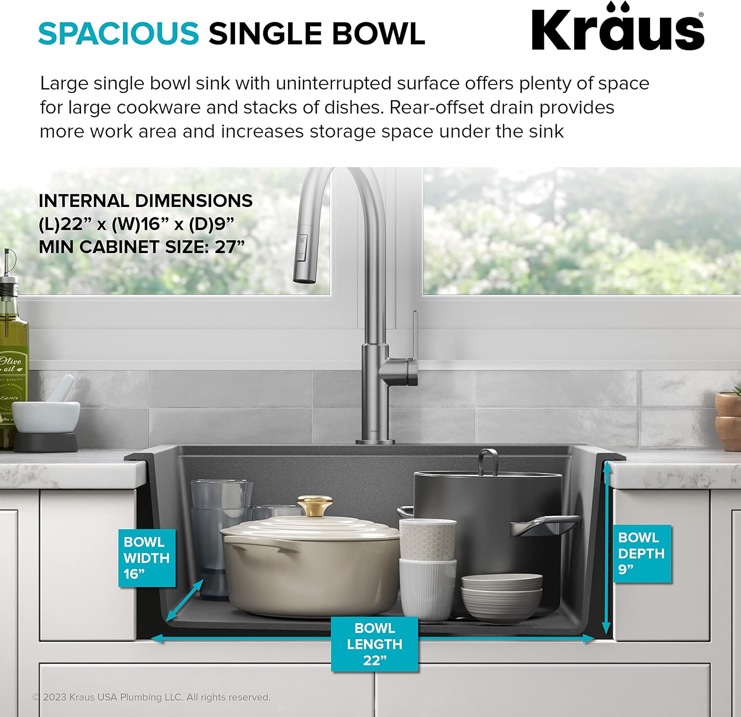 KRAUS Bellucci 25-inch Granite Workstation Drop In Top Mount Single Bowl Kitchen Sink in Metallic Black with Accessories, KGTW12-25MBL