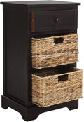 SAFAVIEH Furniture - Carrie 3-Shelf Side Table - Brown - Solid Wood - Farmhouse Tiered Design - Ideal for Living Room, Entryway, Home Office, 16'W x 13'D x 26'H - Fully Assembled (AMH5700F)