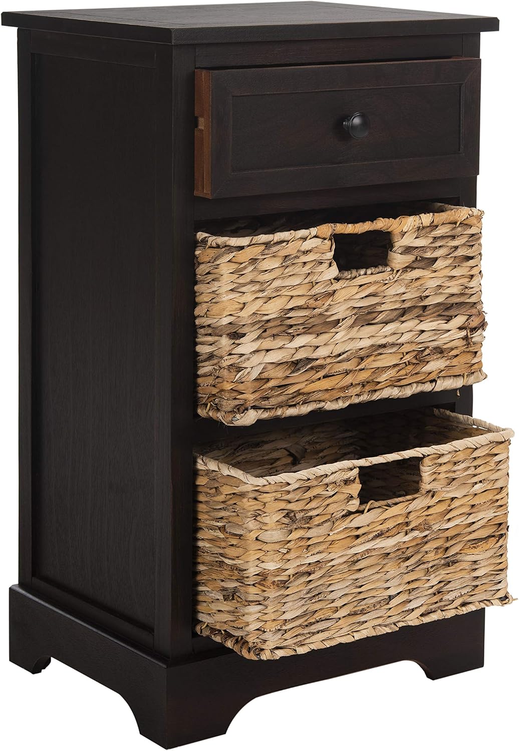 SAFAVIEH Furniture - Carrie 3-Shelf Side Table - Brown - Solid Wood - Farmhouse Tiered Design - Ideal for Living Room, Entryway, Home Office, 16'W x 13'D x 26'H - Fully Assembled (AMH5700F)