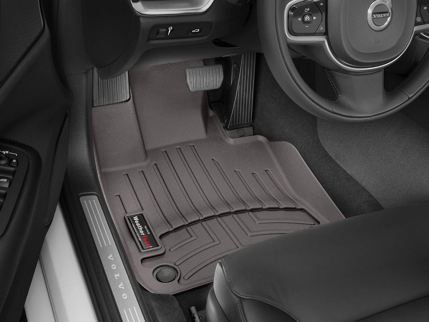 WeatherTech Custom Fit FloorLiners for Volvo V60 Recharge, S60, V60 Cross Country - 1st Row (4715251), Cocoa