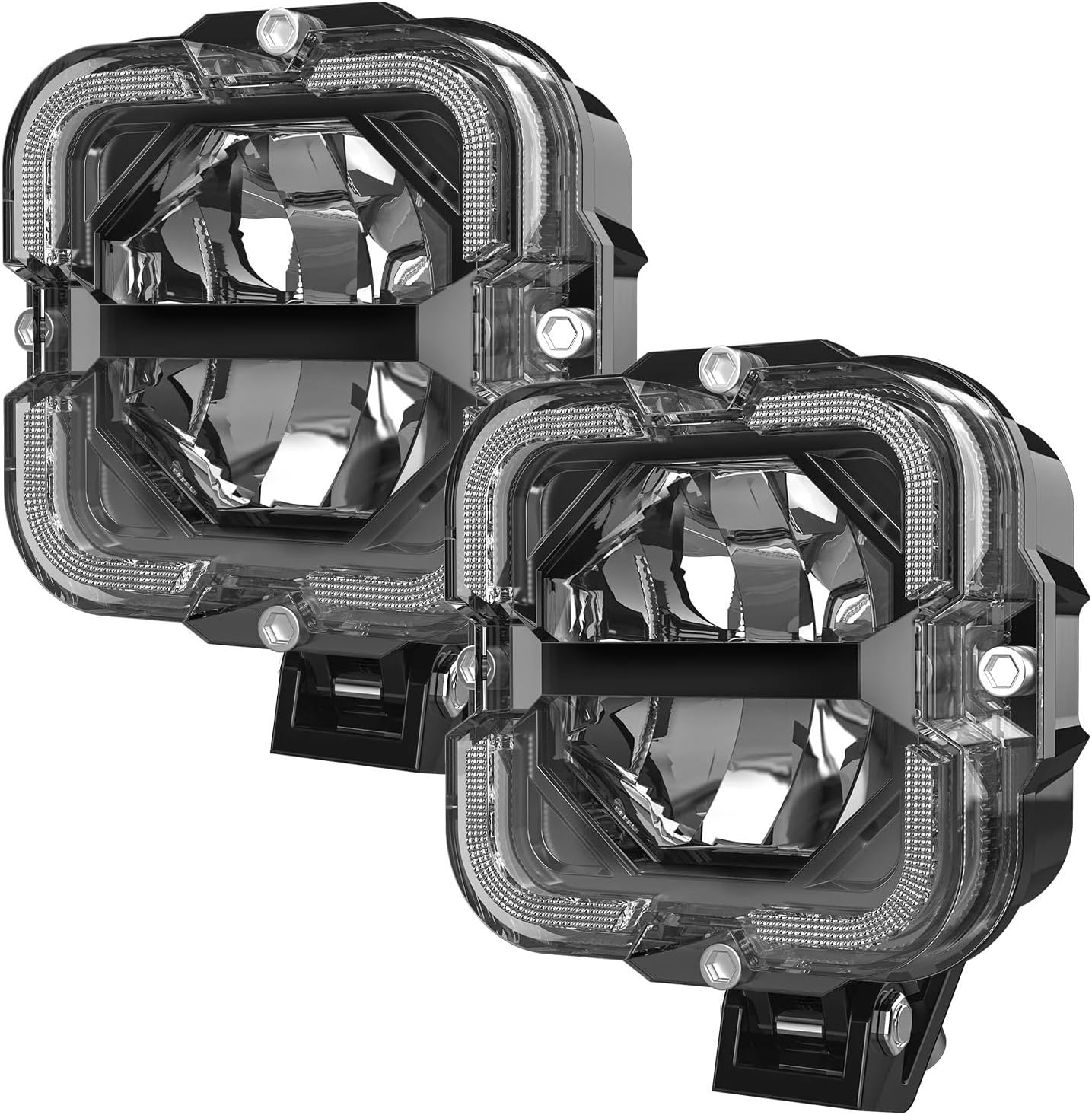 Car Led Work Light Bar For Jeep Offroad Truck 4x4 SUV ATV Spotlight Amber 12V Auxiliary Accessories(2 lamp only)