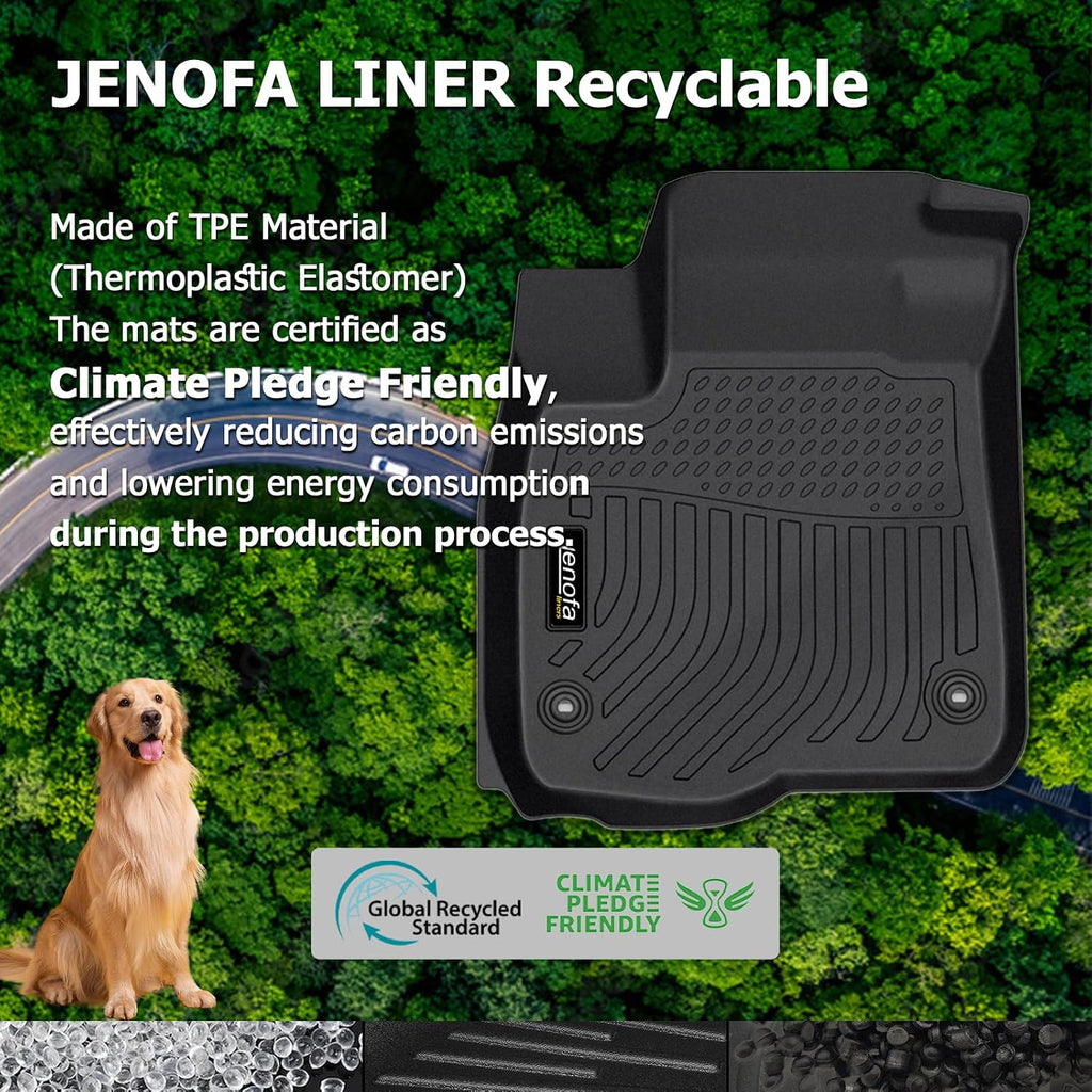 Jenofa-Floor Mats for Honda Pilot 2009-2015 Floor Liner Waterproof All Weather Car Mats for Honda Pilot Durable Custom Fit Accessories Black